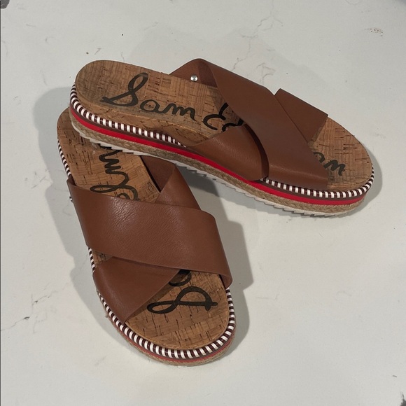 Sam Edelman Tan Cross Strap Sandals - Picture 9 of 10